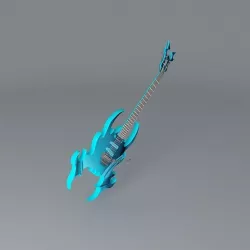 Sands Blue Diablo Guitar Free 3D model
