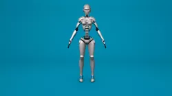 Sci-Fi Female Robot Rig Free 3D model