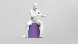 Seated Man Sculpture Free 3D model
