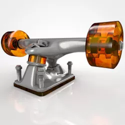 Skateboard Truck with Wheels Free 3D model