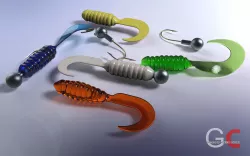 Soft lure worm Free 3D model