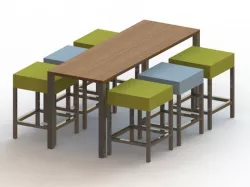 Table with Stools Free 3D model