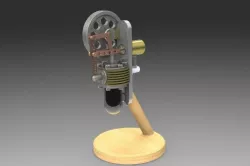 Vertical Stirling Engine Free 3D model
