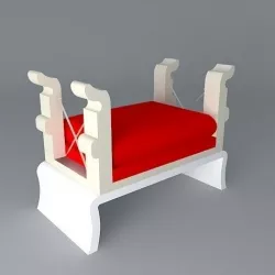 Winged ottoman Free 3D model