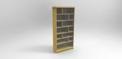 Wooden Book Self Free 3D model