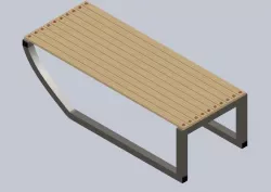 Wooden sledge Free 3D model