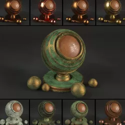 15 Bronze Material Shaders for Cinema4d Octane Render Texture