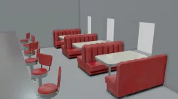 1950s Diner sitting set 3D Model Collection
