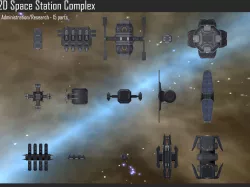 2D Space Station Complex Texture