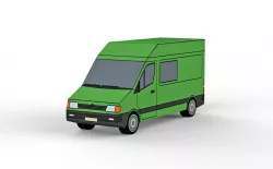 3D model Green van Low-poly  3D model
