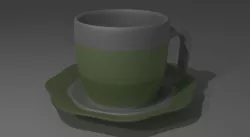 3D model of a tea Cup Low-poly  3D model