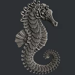 3d STL models for CNC router sea Horse 3D model