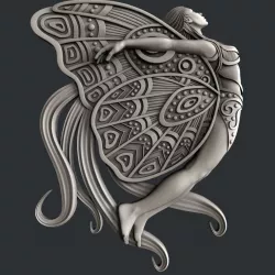 3d STL models for CNC router woman butterfly 3D model