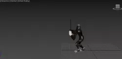 animated knight strikes in a flash Low-poly  3D model