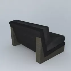 Armless block loveseat 3D model