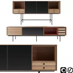 Aura Sideboard with adjustable front panel by Treku 3D model