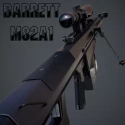 Barrett M82A1 Low-poly  3D model