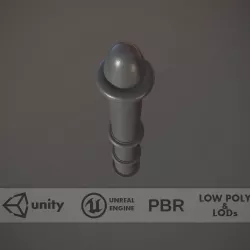 Barrier Bollard pack 5 Gray v1 Low-poly  3D model