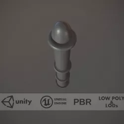 Barrier Bollard pack 5 Gray v2 Low-poly  3D model