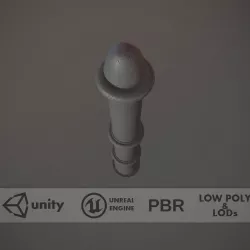 Barrier Bollard pack 5 Gray v3 Low-poly  3D model