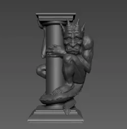 BE OUR GUEST - BEAUTY AND THE BEAST GARGOYLE CANDLE PILLAR 3D model