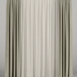 Beige curtains with beige tulle 3D model