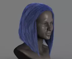 Blue hair 3D model