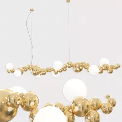 Bubbly Light Linear Modern Molecule Sculptural Chandelier 3D model