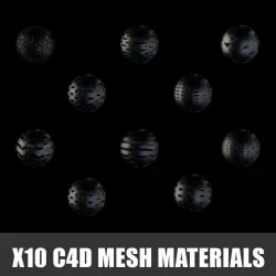 C4D Metal Mesh Materials x10 Texture