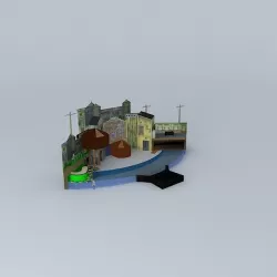 Canary Row Caper Sea Lion and Otter Stadium SeaWorld San Antonio 3D model