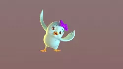 Cartoon Bow Bird Low-poly  3D model