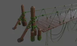 Cartoon Wooden Bridge 3D model