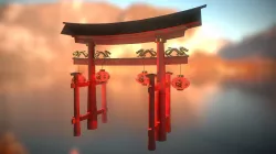 Chinese gate Low-poly  3D model