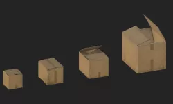 City Carton Boxes Low-poly  3D model