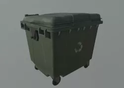 City Garbage Bin Big Low-poly  3D model
