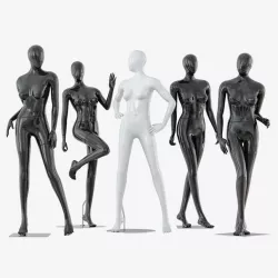 Collection of five faceless female mannequins 34 3D model