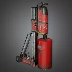 Concrete Coring Drill BHE - PBR Game Ready Low-poly  3D model