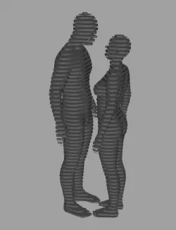 couple staked  3D model