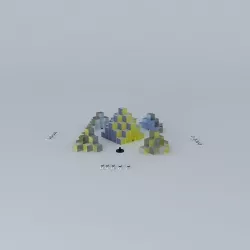 Cubic Step Pyramid 3D model