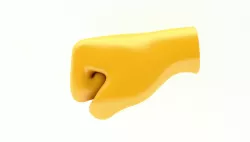 EMOJI HAND FISTED  ICON Low-poly  3D model