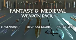 Fantasy and Medieval Weapon Pack Low-poly  3D model