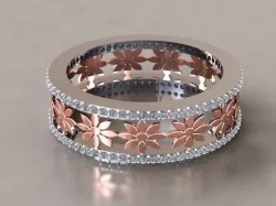 flower eternity ring 3D model