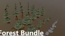 Forest Asset Bundle  Low-poly  3D model