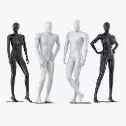Four faceless mannequins two male and two female 33 3D model