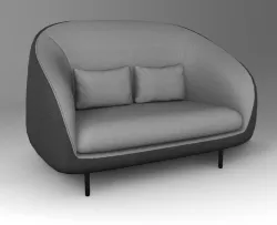 Haiku Low Two Seater Sofa Low-poly  3D model
