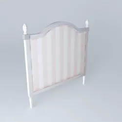 Headboard child 140cm pink striped PARIS FASHION Maisons du m... 3D model