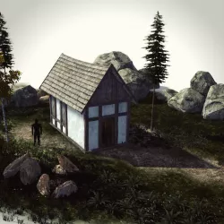 High Quality Medieval house - Building B Low-poly  3D model