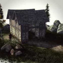 High Quality Medieval house - Building D Low-poly  3D model