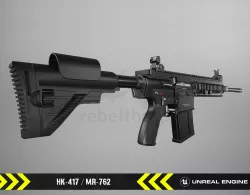 HK417 - MR762 - Animated FPS Weapon for Unreal Engine Low-poly  3D model