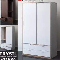 IKEA TRYSIL Wardrobe with sliding doors  3D model